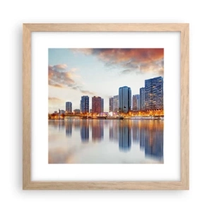 Plagát v ráme zo svetlého duba - Monumentálny pokoj Paríža - 30x30 cm