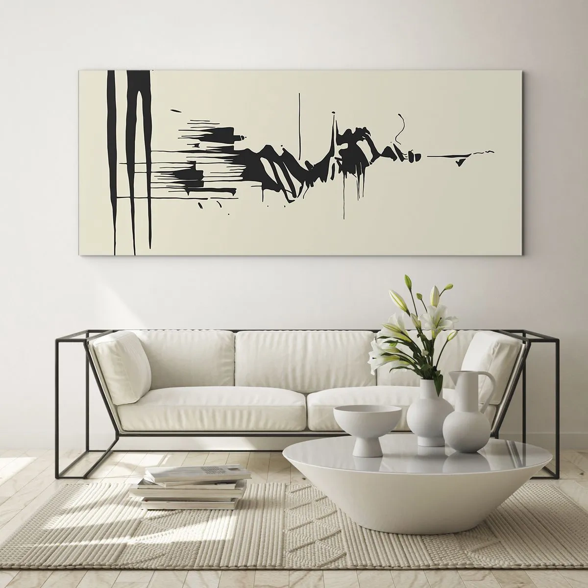 Obraz na skle - Rýchla abstrakcia - 100x40 cm
