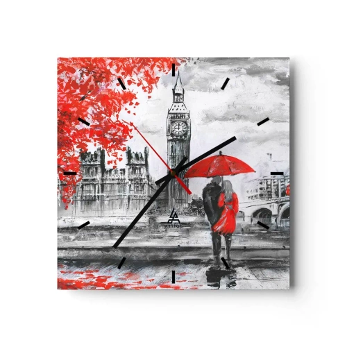 Nástenné hodiny - Zamilovaní do Londýna - 30x30 cm