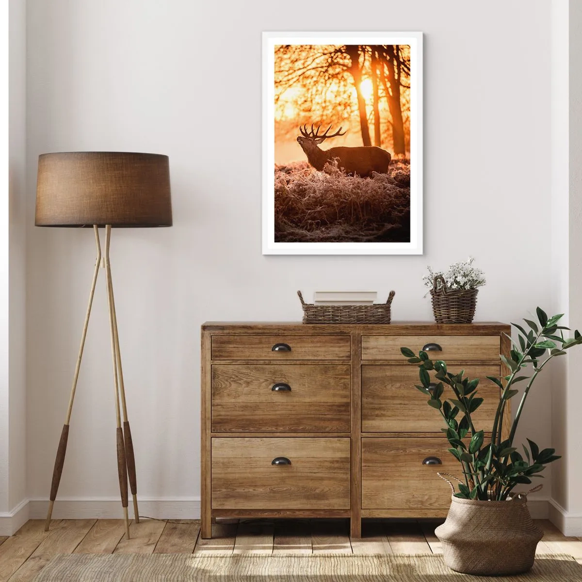 Plagát v bielom ráme - Sen poľovníka - 70x100 cm