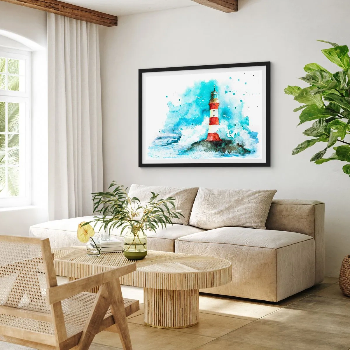 Plagát v čiernom ráme - Jednota živlov - 100x70 cm