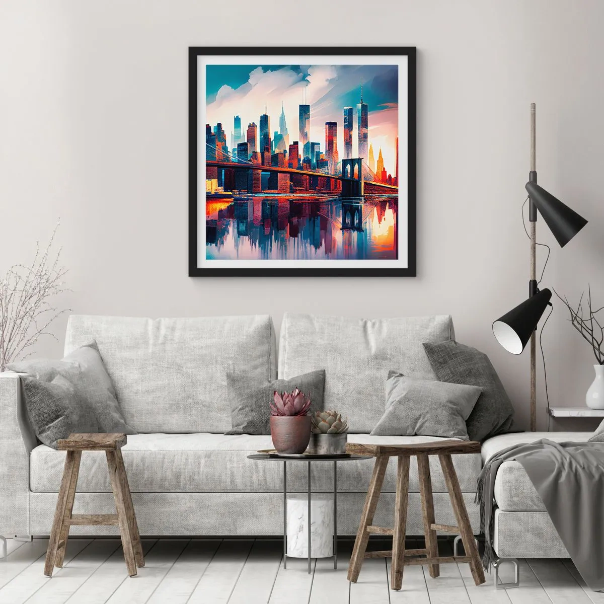 Plagát v čiernom ráme - Famózny New York - 30x30 cm