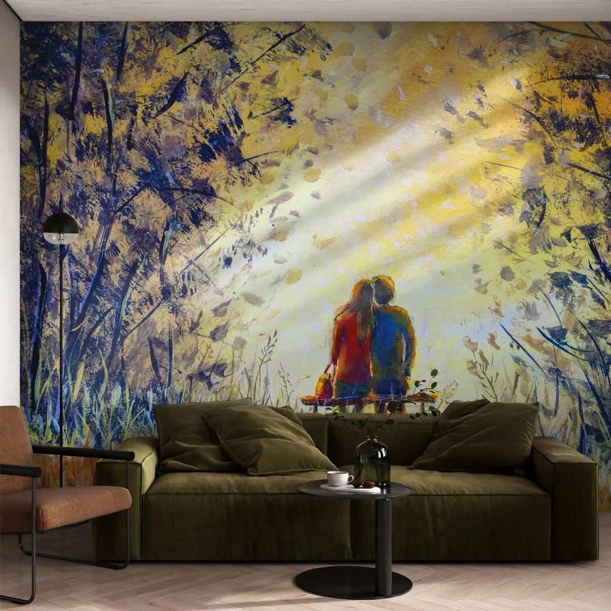 Fototapeta Premium Sand - Magický okamih - Pár milencov, Park, Príroda - 350x256 cm