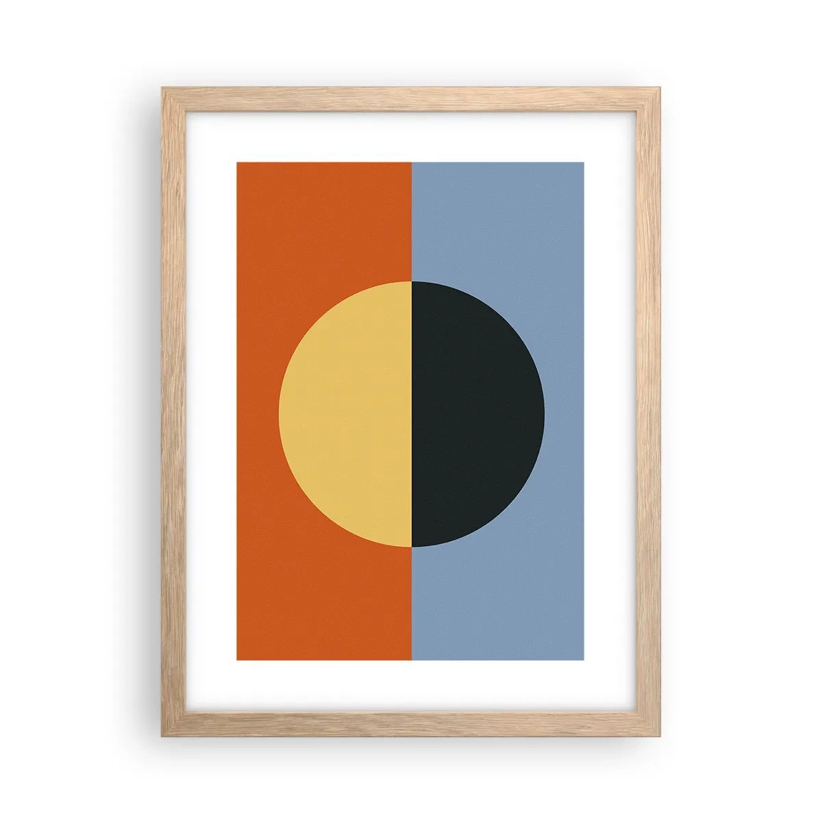 Plagát v ráme zo svetlého duba - Kompozícia tepla a chladu - 30x40 cm