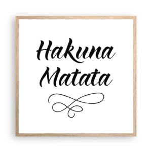 Plagát v ráme zo svetlého duba - Najlepšia rada - 60x60 cm