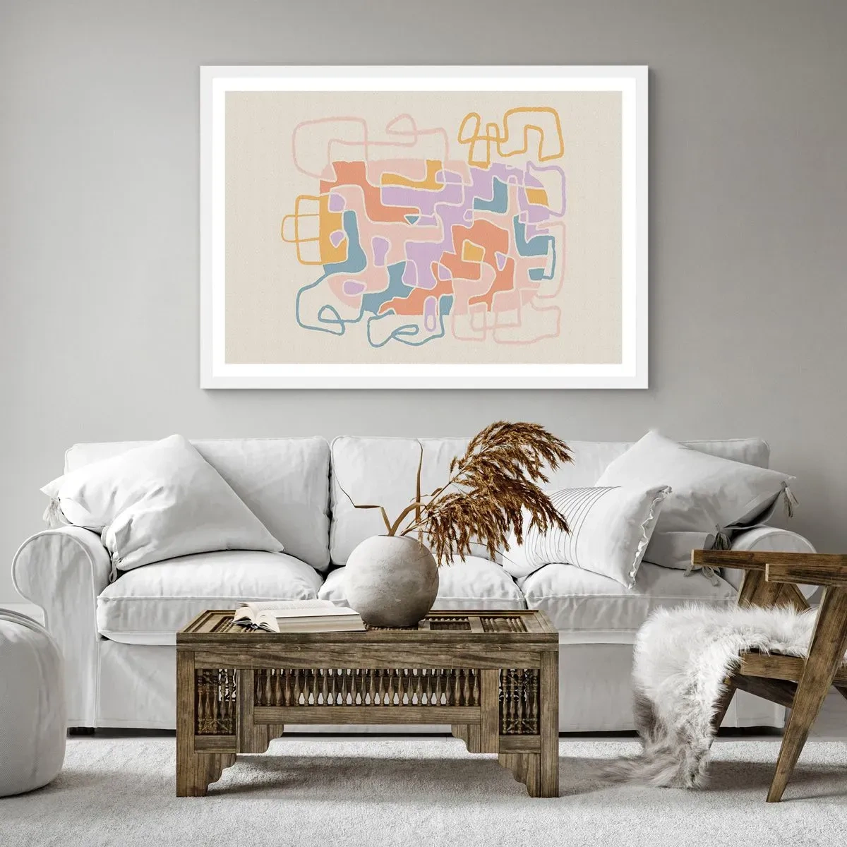 Plagát v bielom ráme - Labyrint – veselé dobrodružstvo - 70x50 cm