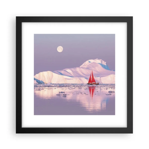 Plagát v čiernom ráme - Žiar plachty, chlad ľadu - 30x30 cm