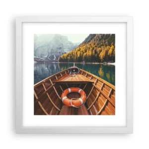 Plagát v bielom ráme - Horská túra - 30x30 cm