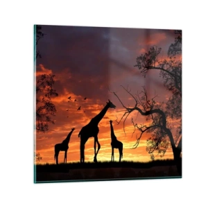 Obraz na skle - Malá večera v kruhu najbližších - 40x40 cm