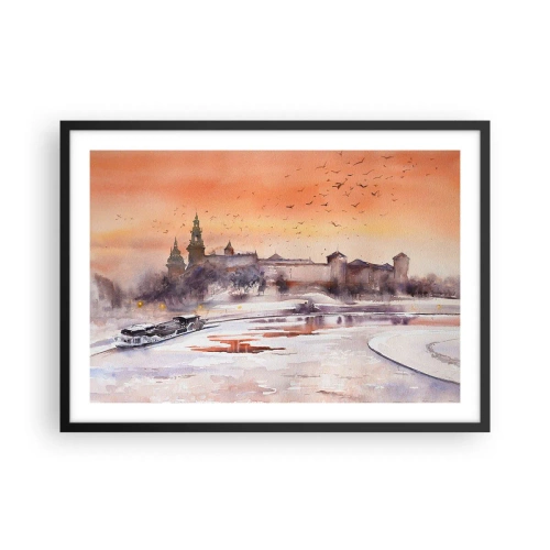Plagát v čiernom ráme - Kráľovský západ slnka - 70x50 cm