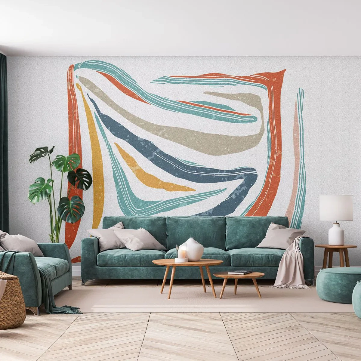 Fototapeta Premium Sand - Priateľsky usmievavá abstrakcia - Boho, Kus, Moderné - 400x280 cm