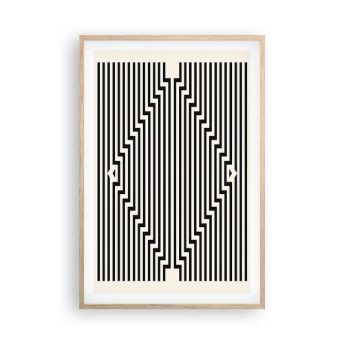 Plagát v ráme zo svetlého duba - Geometrická ilúzia - 61x91 cm