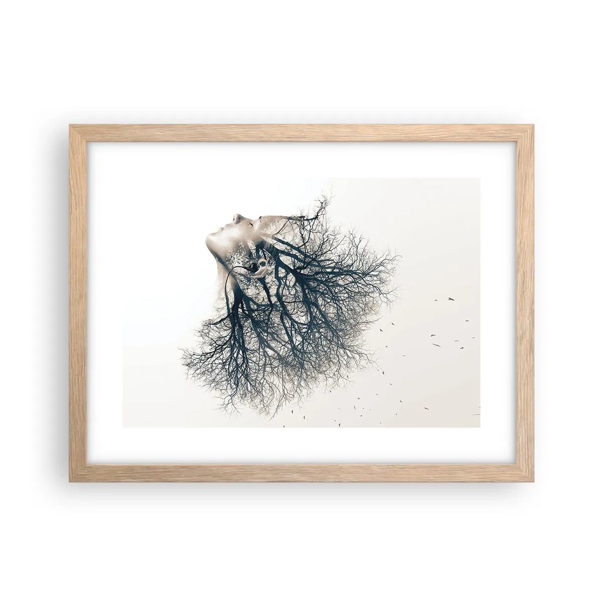 Plagát v ráme zo svetlého duba - Očarená šepotom stromu - 40x30 cm