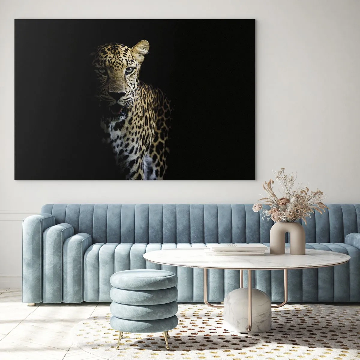 Obraz na skle - Lev v tieni - 70x50cm - Temná krása - Moderná nástenná dekorácia do obývacej izby a spálne ARTTOR