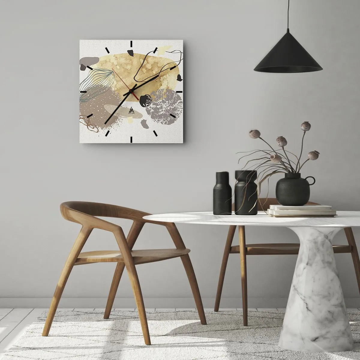 Nástenné hodiny - Abstraktná slivka - 30x30 cm