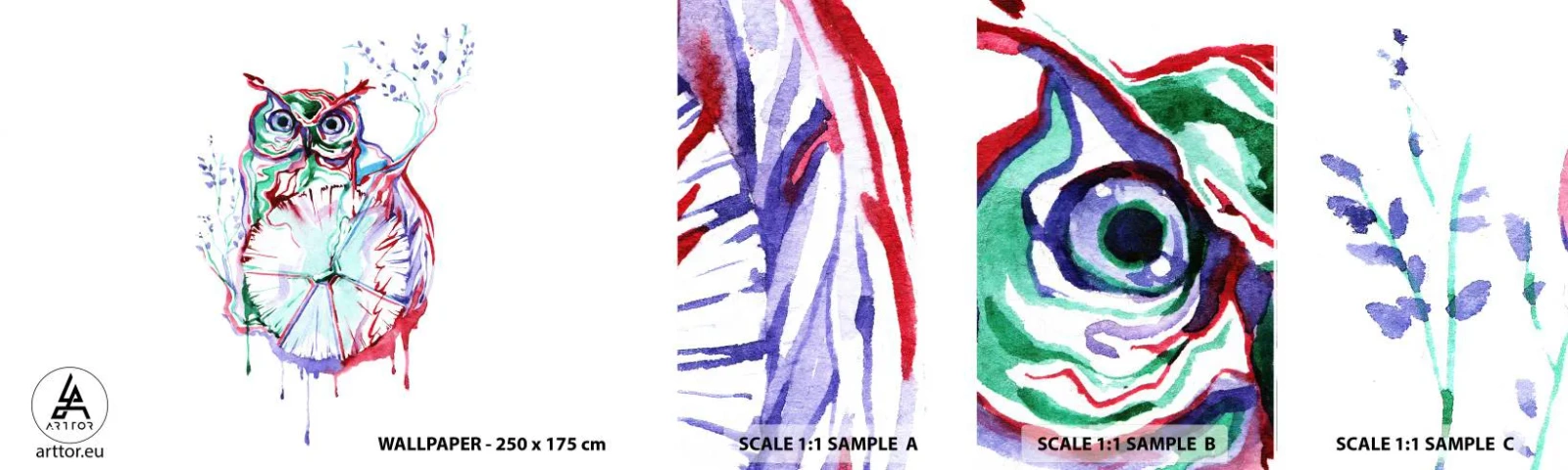 Vzorka Fototapeta Standard Eco - Múdra od prírody - Vták, Sova, Pre deti - 100x30 cm