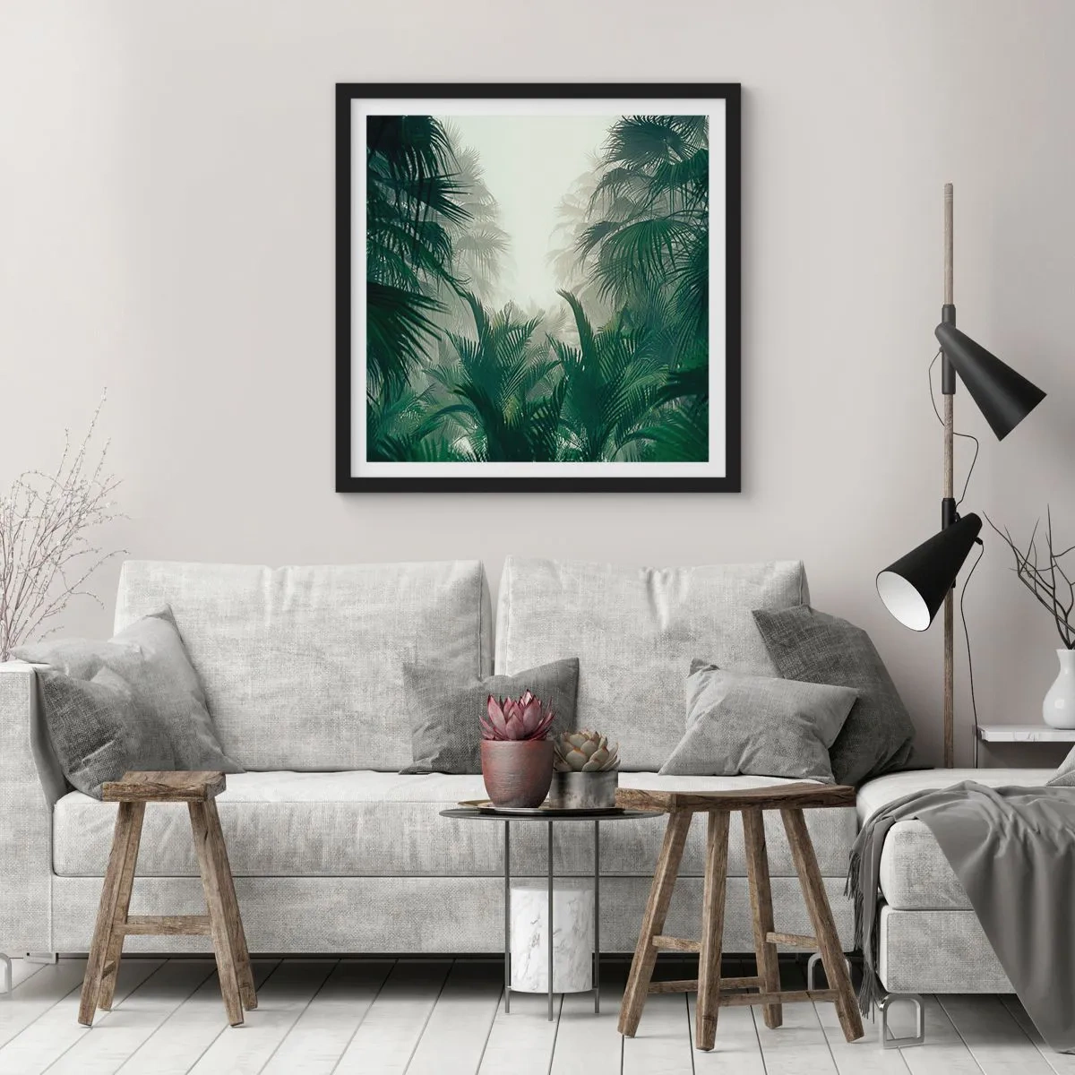 Plagát v čiernom ráme - Tropická záhada - 60x60 cm