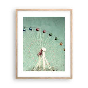 Plagát v ráme zo svetlého duba - Pozývame vás na zábavu - 40x50 cm