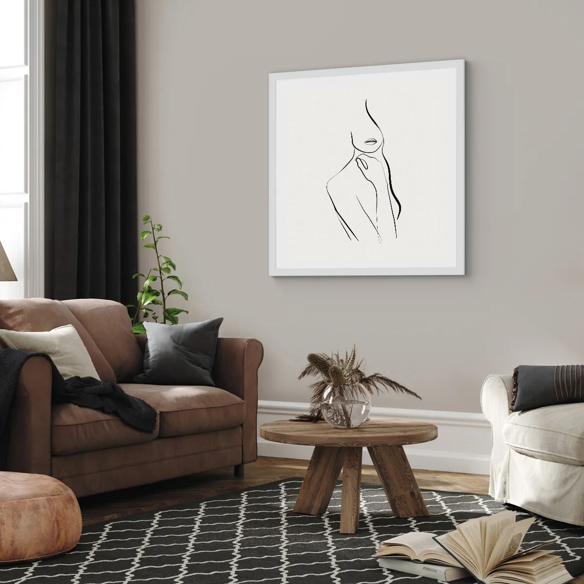 Plagát v bielom ráme - Vlna melanchólie - 30x30 cm