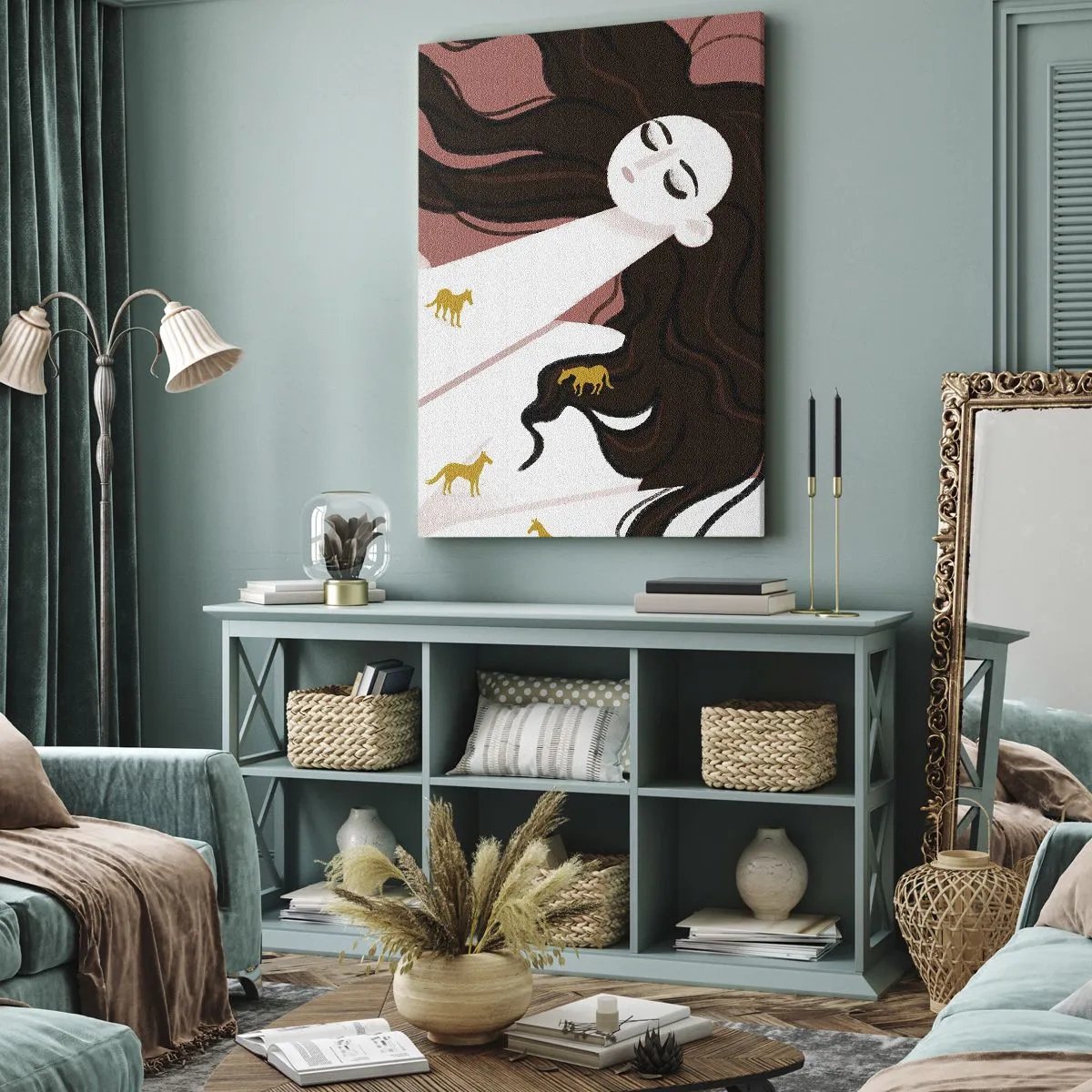 Obraz na plátne - Sen o zlatom koni - 55x100 cm