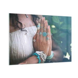 Obraz na skle - Vitajte v centre bytia - 100x70 cm