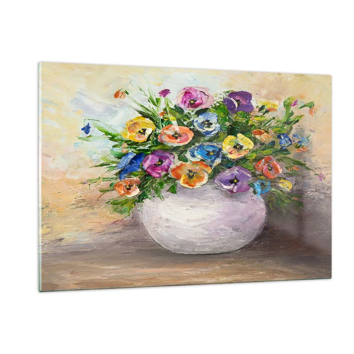 Obraz na skle - Zátišie s bielou vázou - 120x80 cm