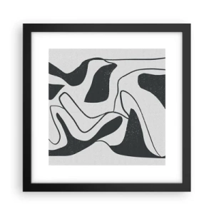 Plagát v čiernom ráme - Abstraktná hra v labyrinte - 30x30 cm