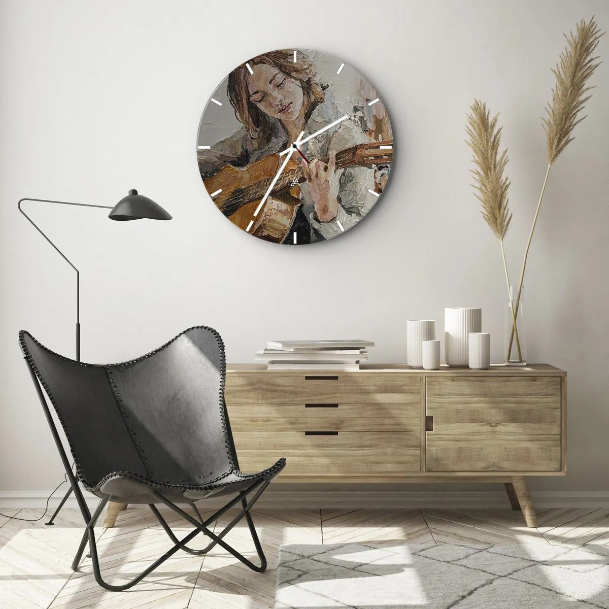 Nástenné hodiny - Koncert pre gitaru a dievčenské srdce - 40x40 cm