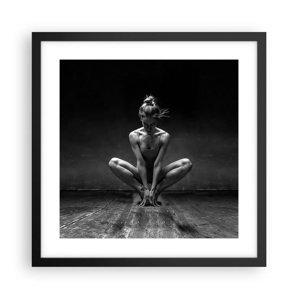 Plagát v čiernom ráme - Koncentrácia tanečnej energie - 40x40 cm
