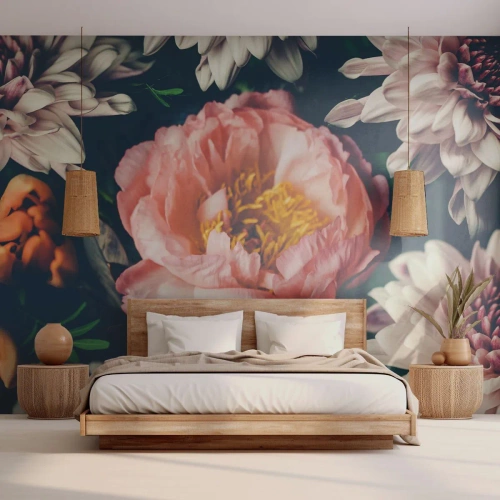 Samolepiaca Fototapeta Deluxe Sticker - S barokovým prepychom - Kvety, Pivonka, Kytica kvetov - 150x105 cm