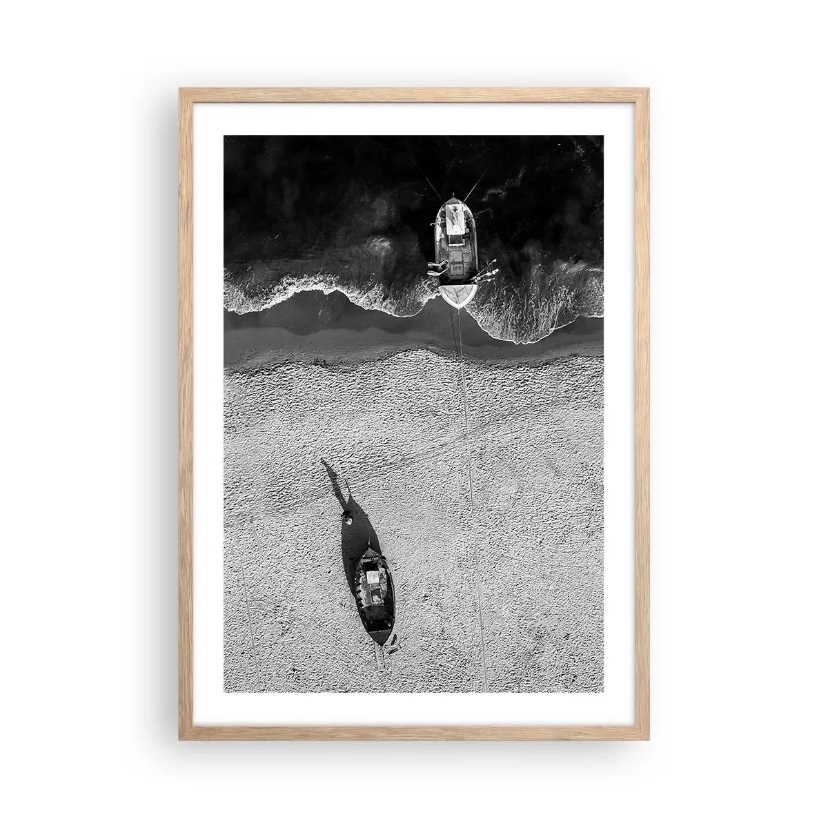 Plagát v ráme zo svetlého duba - Ešte na brehu… - 50x70 cm