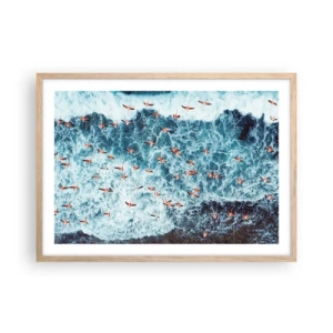 Plagát v ráme zo svetlého duba - Prímorský sprievod - 70x50 cm