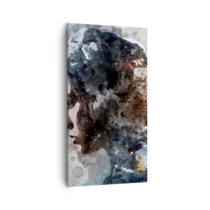 Obraz na plátne - Príbeh o dievčati s mestom v pozadí - 55x100 cm