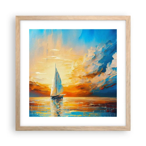 Plagát v ráme zo svetlého duba - Plavba v zlate - 40x40 cm