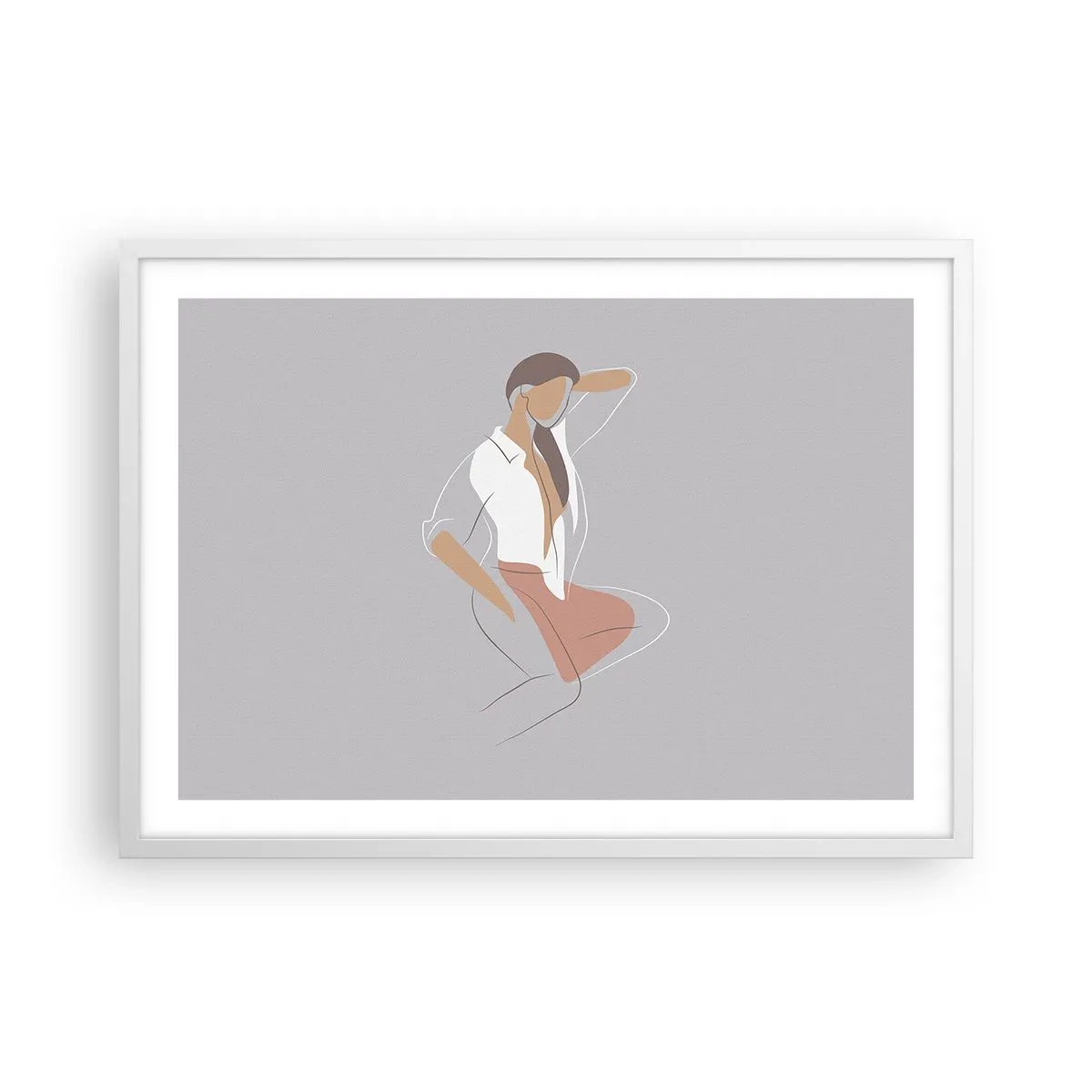 Plagát v bielom ráme - Obrys pôvabu - 70x50 cm