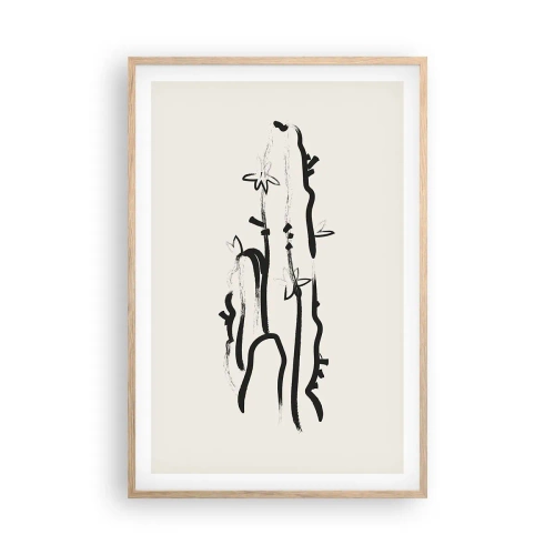 Plagát v ráme zo svetlého duba - Kvitnúca bylina - 61x91 cm