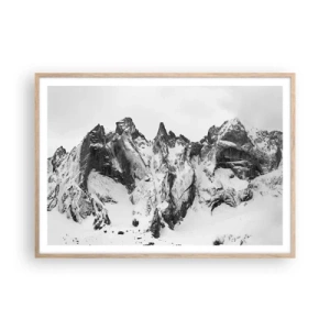 Plagát v ráme zo svetlého duba - Hrozivý žulový hrebeň - 100x70 cm