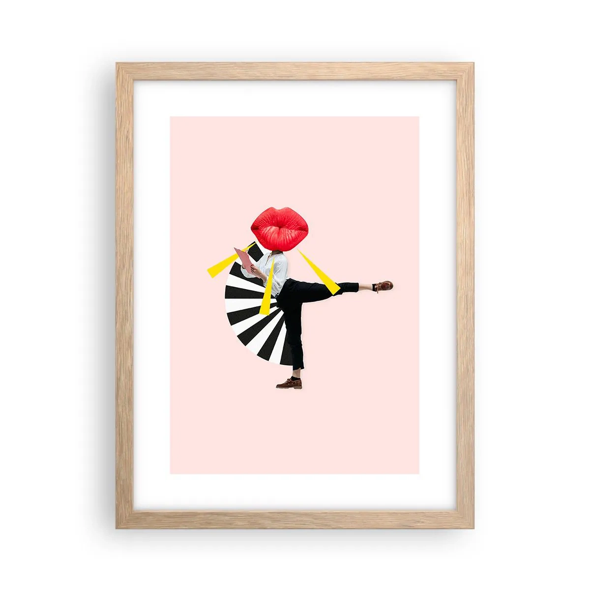 Plagát v ráme zo svetlého duba - Surrealistický pop-art - 30x40 cm