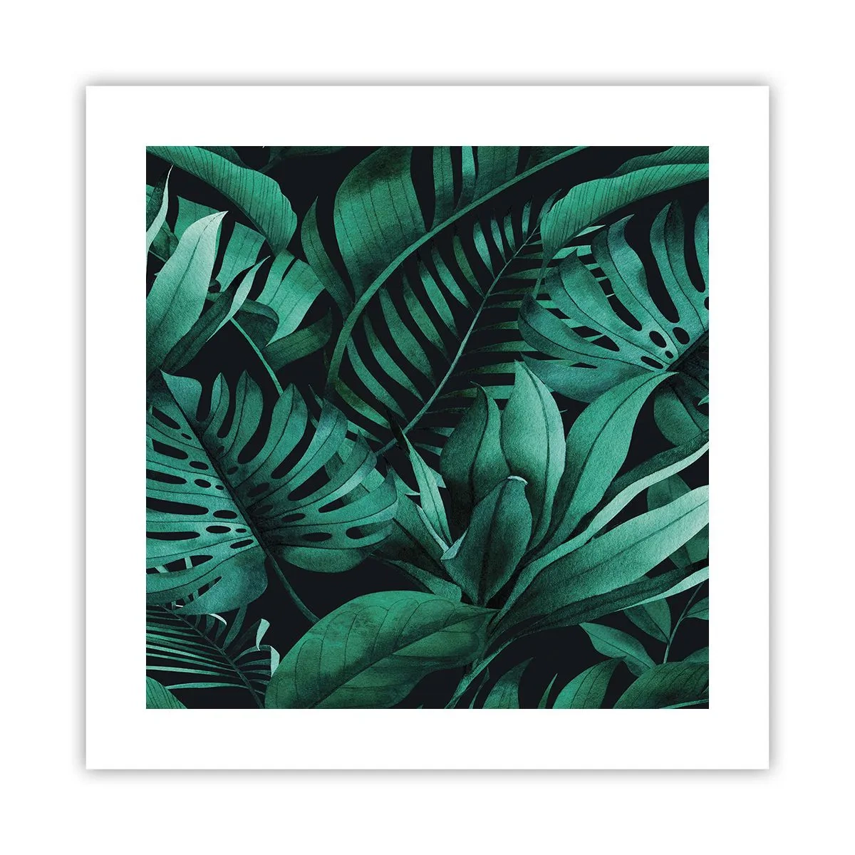Plagát - Hĺbka tropickej zelene - 40x40 cm