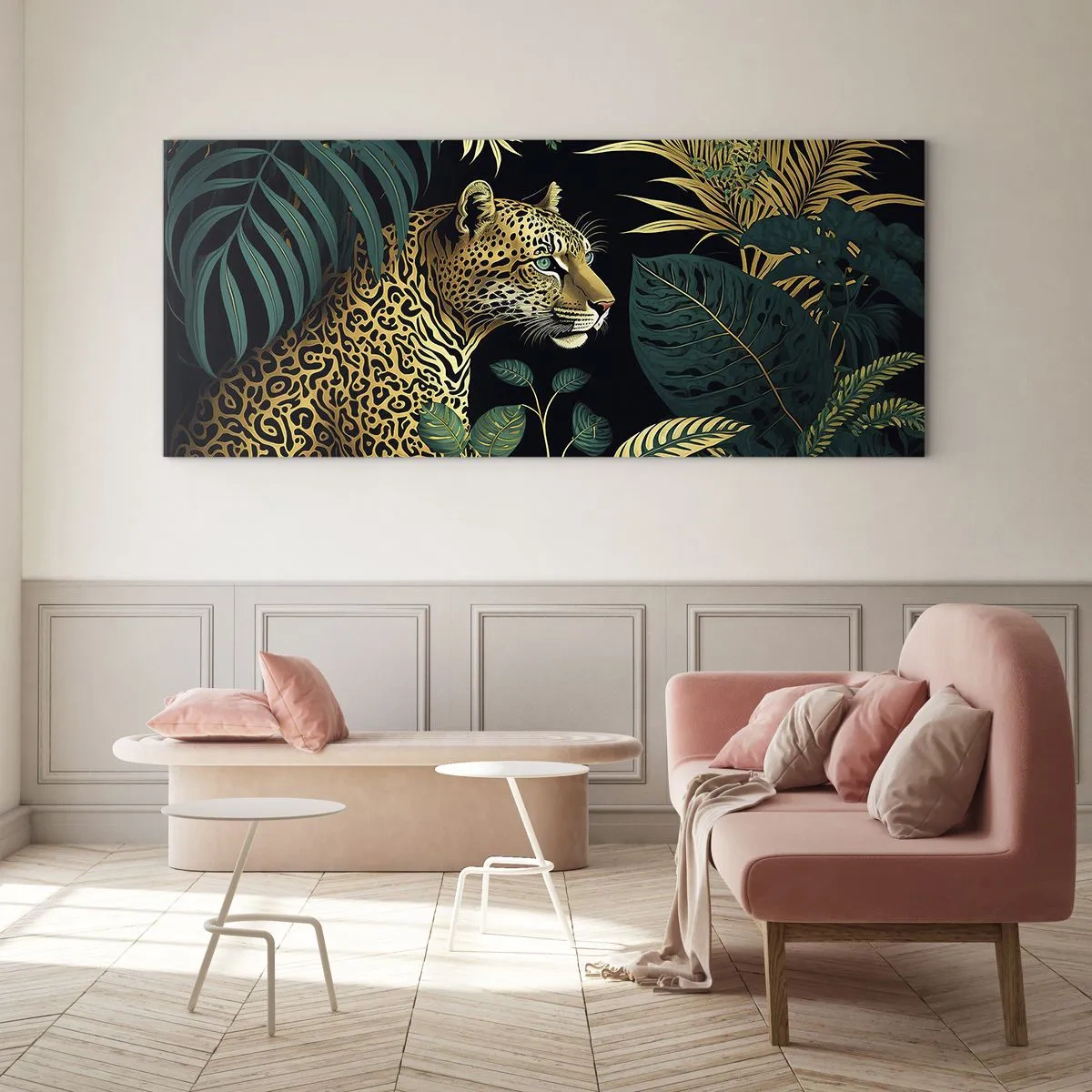 Obraz na skle - Hospodár v džungli - 100x40 cm