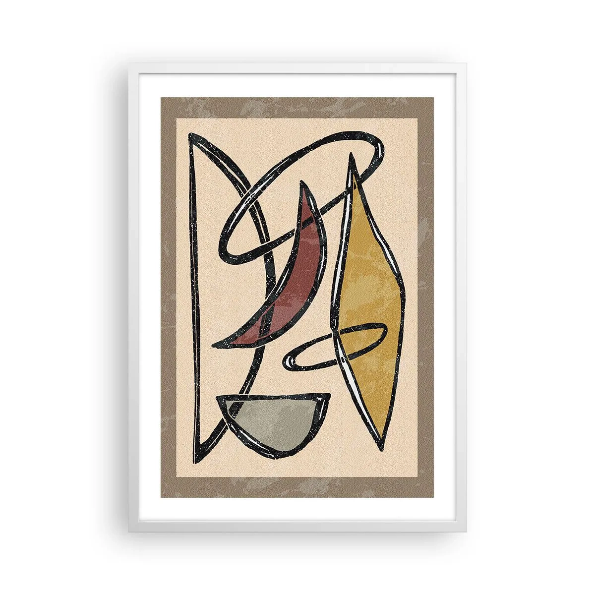 Plagát v bielom ráme - Kompozícia – oblúky a ovály - 50x70 cm