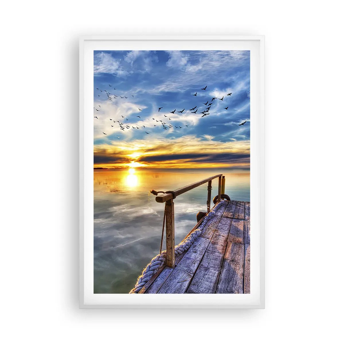 Plagát v bielom ráme - Vietor ide odpočívať - 61x91 cm