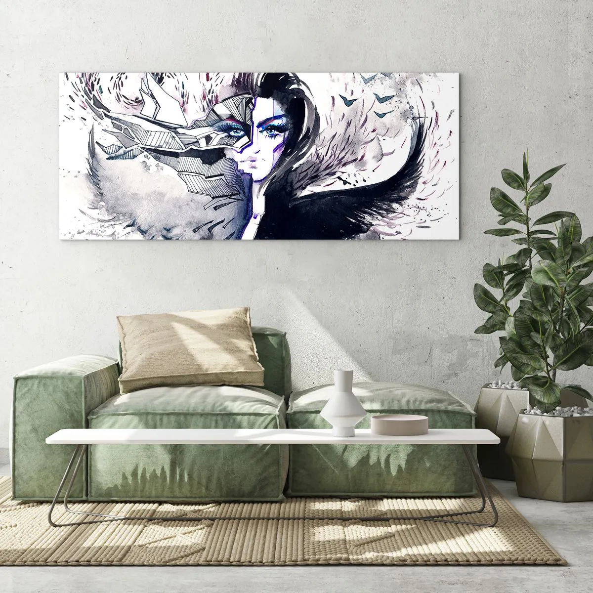 Obraz na skle - Démonická a krásna - 140x50 cm