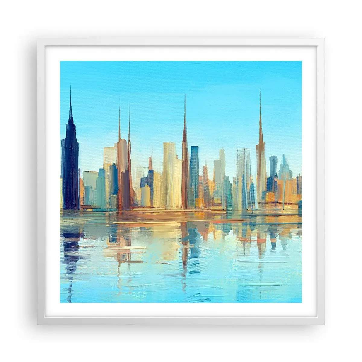 Plagát v bielom ráme - Slnečná metropola - 60x60 cm