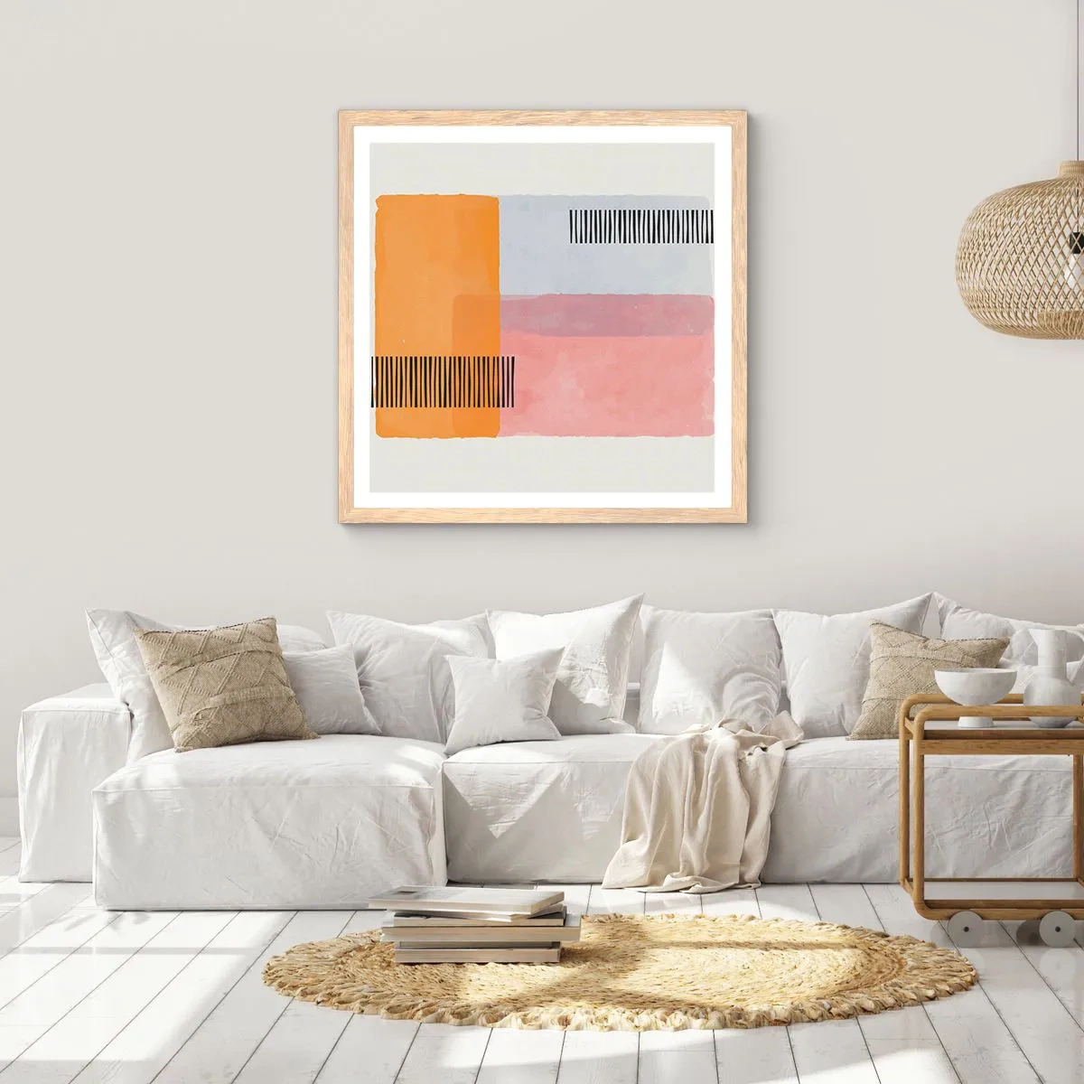 Plagát v ráme zo svetlého duba - Z rohu do rohu - 30x30 cm