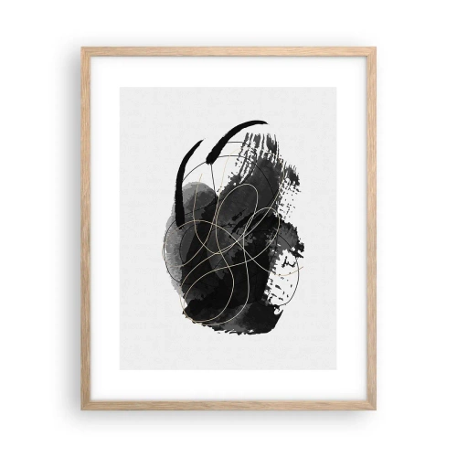 Plagát v ráme zo svetlého duba - Upletené z čiernej - 40x50 cm