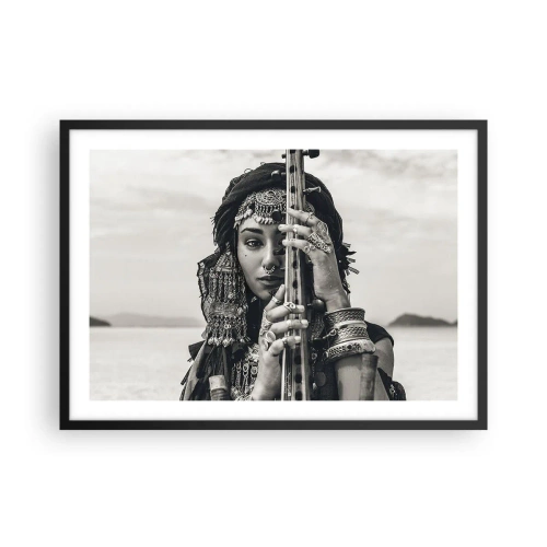 Plagát v čiernom ráme - Samotná hudba orientu - 70x50 cm