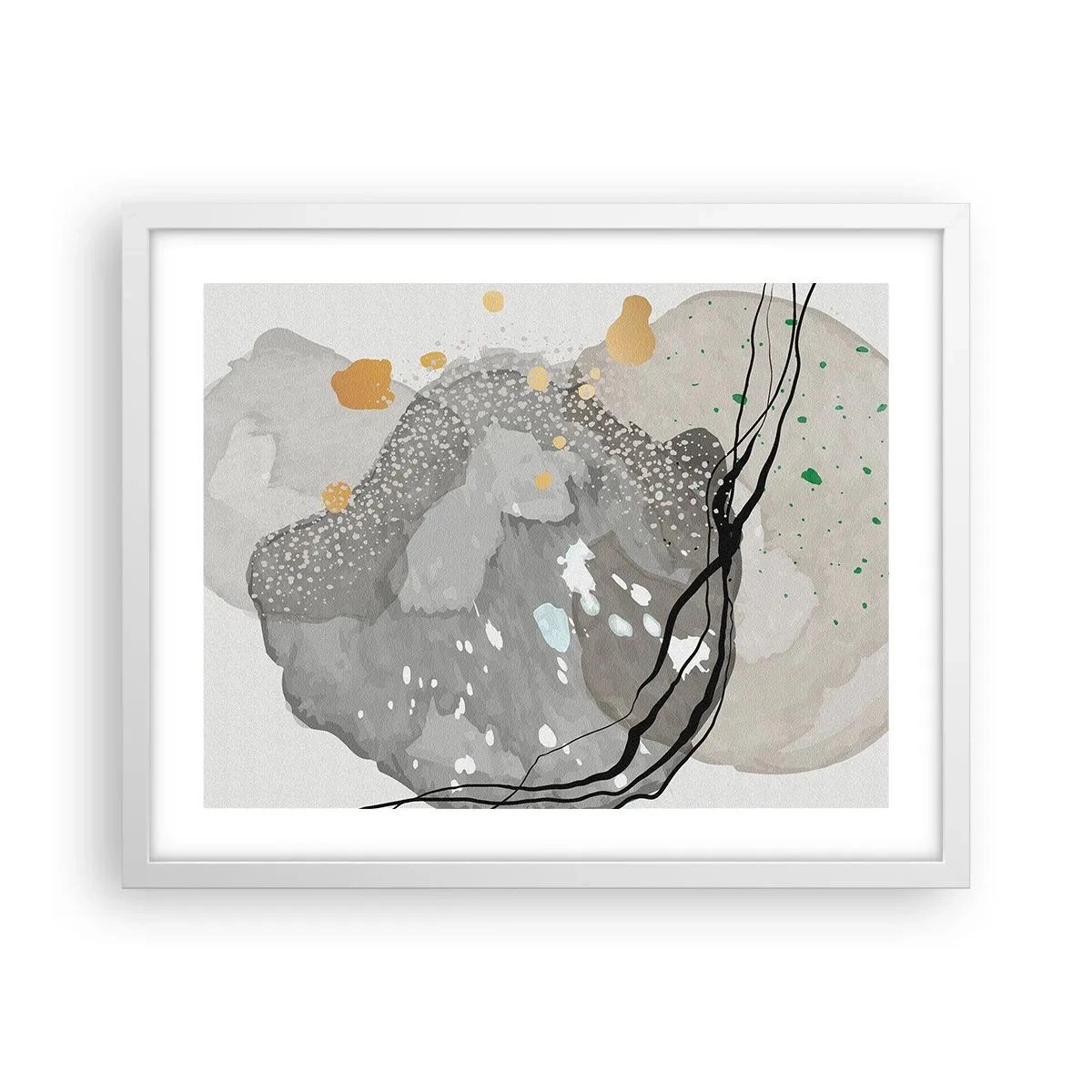 Plagát v bielom ráme - Organická kompozícia - 50x40 cm