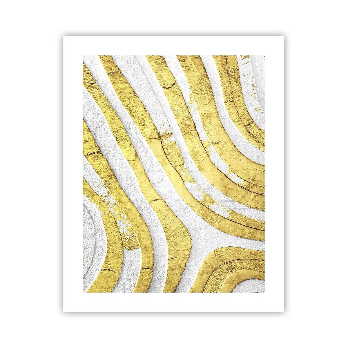 Plagát - Kompozícia v bielej a zlatej - 40x50 cm