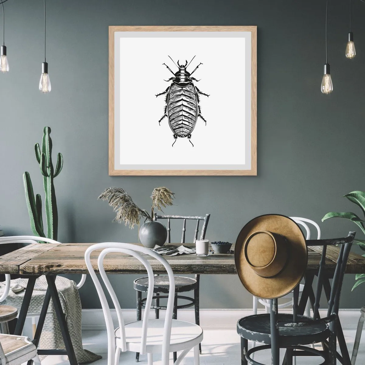 Plagát v ráme zo svetlého duba - Vzorový exemplár! - 60x60 cm